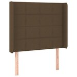 vidaXL Tête de lit avec oreilles Marron foncé 93x16x118/128 cm Tissu