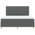 vidaXL Lit à ressorts avec matelas & LED gris foncé 180x200 cm tissu