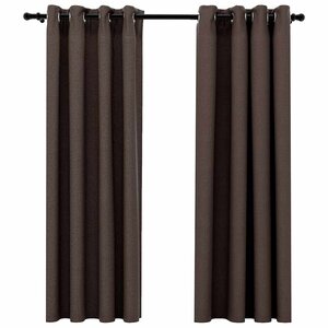 vidaXL Rideaux occultants Aspect lin avec œillets 2Pièces Taupe 140x175cm