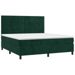 vidaXL Sommier à lattes de lit matelas et LED Vert foncé 160x200 cm