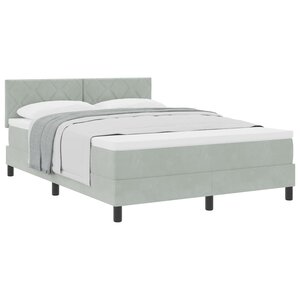 vidaXL Lit à ressorts avec matelas Gris clair 140 x 190 cm Velours
