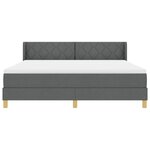 vidaXL Lit Box Spring avec matelas gris foncé  180 x 200 cm  tissu.