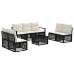 vidaXL Ensemble de canapé de jardin 8 Pièces Noir polyrotin