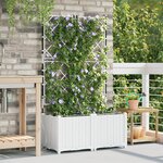 Jardinières vidaXL avec système d'irrigation d'eau 2 Pièces Blanc