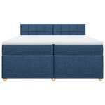 vidaXL Sommier à lattes de lit avec matelas Bleu 200x200 cm Tissu