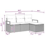 vidaXL Ensemble de canapé de jardin 4 Pièces Marron Poly rotin