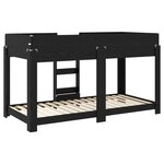 vidaXL Lit Superposé pour Enfants Chêne noir 90 x 200 cm