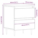 vidaXL Cabinet de chevet 2 Pièces chêne artisanal 40 x 35 x 50 cm