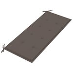 vidaXL Banc Batavia avec coussin taupe 120 cm Bois de teck massif