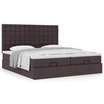 VidaXL Cadre de lit ottoman avec matelas marron foncé 200x200 cm tissu