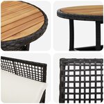 vidaXL Ensemble de salle à manger de jardin 5 pièces en poly rattan noir