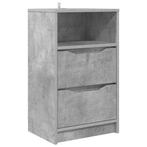 vidaXL Table de chevet Gris béton 40 x 30 x 467 cm Bois d'ingénierie