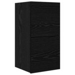 vidaXL Meuble TV mural 3 Pièces 100 x 30 x 30 cm Chêne noir