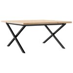 vidaXL Table basse cadre en X 90x90x45 5cm bois de pin massif et acier
