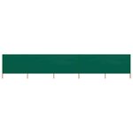 vidaXL Paravent 5 panneaux Tissu 600 x 120 cm Vert