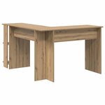 vidaXL Bureau d'angle avec rangement avec étagère chêne artisanal