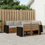vidaXL Ensemble de canapés d'extérieur 7 pc Naturel et gris clair