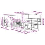vidaXL Ensemble de canapés d'extérieur 9 pc Blanc et Beige Polyester