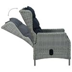 vidaXL Ensemble à manger 9 Pièces avec coussins résine tressée gris clair