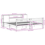 vidaXL Lit bibliothèque sans matelas blanc 200x200 cm bois pin massif