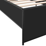 vidaXL Cadre de lit noir 90x200 cm bois d'ingénierie et métal