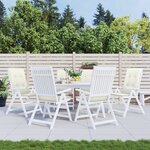 vidaXL Coussins de chaise à dossier haut lot de 6 crème mélangé tissu
