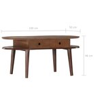 vidaXL Table basse 100x50x46 cm Bois d'acacia solide