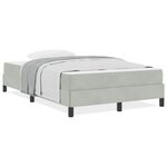 vidaXL Lit boxspring avec matelas Gris clair 120 x 190 cm Velours