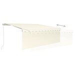 vidaXL Auvent manuel rétractable avec store et LED 4 5x3 m Crème