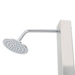 vidaXL Douche d'extérieur avec receveur de douche WPC Acier inoxydable