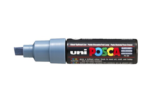 Marqueur pointe large biseautée pc8k 8mm gris ardoise x 6 POSCA
