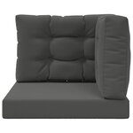 vidaXL Coussin de canapé d'extérieur 3 Pièces Anthracite Polyester