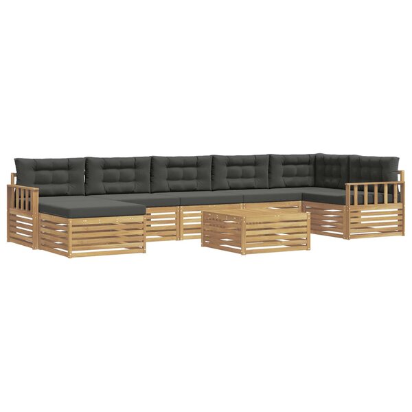vidaXL Ensemble de canapés d'extérieur 8 pc Blanc et anthracite