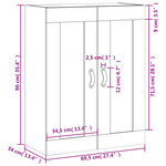 vidaXL Armoire murale blanc 69 5x34x90 cm bois d'ingénierie