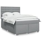 vidaXL Sommier à lattes de lit avec matelas Gris clair 140x190cm Tissu