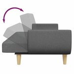 vidaXL Canapé-lit à 2 places avec repose-pied gris foncé tissu
