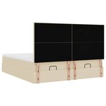 VidaXL Cadre de lit ottoman avec matelas crème 200x200cm tissu