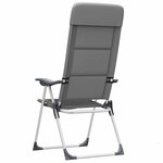 vidaXL Chaise de camping lot de 2 Gris 58x69x111 cm Aluminium