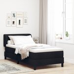Lit Box Spring avec Matelas vidaXL Noir 90x190 cm Tissu