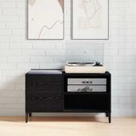 vidaXL Meuble à vinyles Chêne noir 84.5 x 38 x 48 cm Bois d'ingénierie