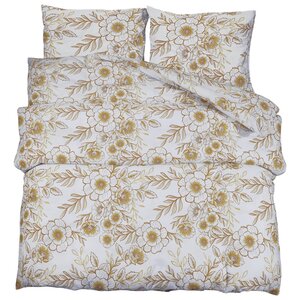 vidaXL Ensemble de housse de couette blanc et marron 135x200 cm Coton
