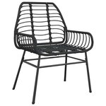 vidaXL Ensemble à manger de jardin 3 Pièces noir résine tressée verre