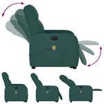 vidaXL Fauteuil inclinable de massage électrique Vert foncé Tissu