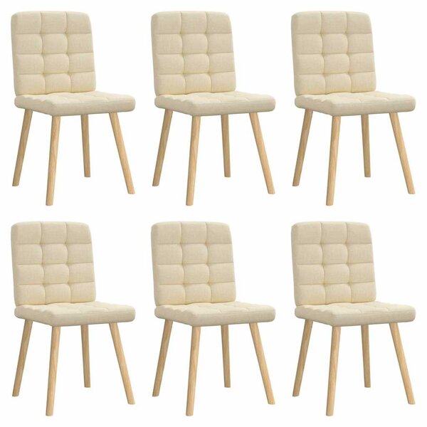 vidaXL Chaises à manger lot de 6 crème tissu