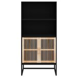 vidaXL Buffet haut noir 60x35x125 cm bois d'ingénierie