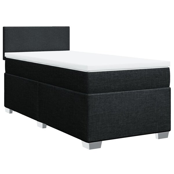 vidaXL Sommier à lattes de lit et matelas Noir 80x200 cm Tissu