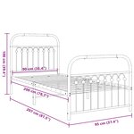 vidaXL Cadre de lit métal sans matelas avec pied de lit noir 90x200 cm