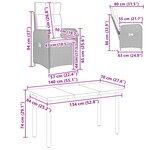 vidaXL Ensemble de salle à manger pour jardin 7 pc Noir et blanc crème