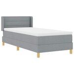 vidaXL Lit à Ressorts avec matelas Gris clair 100 x 200 cm tissu