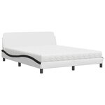 vidaXL Lit avec matelas Dover blanc et noir 160x200 cm similicuir